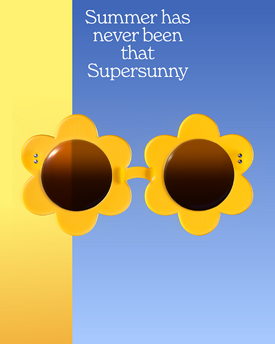 Supersunny 3d branding cgi character design foreal illustration