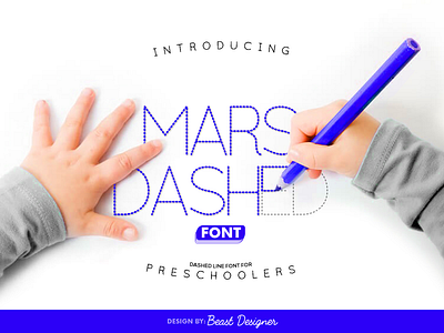 MARS DASHED FONT by Beast Designer dashed font dotted font learning font for pre k