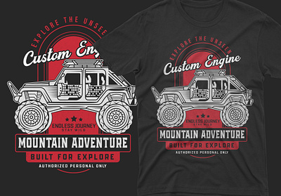 T-Shirt Design illustration jeep minimalist t shirt design mountain offroad t shirt t shirt design typography tshirt design typography vector t shirt