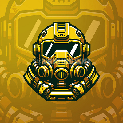 Helldivers2 Trooper Esports Gaming Logo Mascot 04 esports logo gaming logo gas mask gasmask helldivers helmet illustration logo mascot soldier space space marine space trooper vector