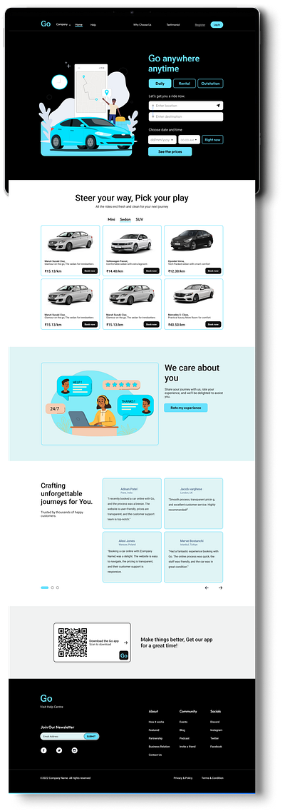 "Go" Car Rental Website Design design figma ui ux website