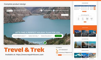 User-centric Creative Website Design branding design figma freelancer graphics nepal trekking company trekking website ui uiux ux website design