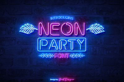 NEON PARTY FONT by Beast Designer cool neon fonts neon skyscraper font sans serif