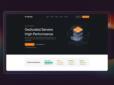 HostBuddy - Webhosting Service Portfolio Design Concept businesssolutions dedicatedserver design figma performance ui ux webhosting