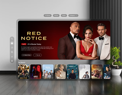 Apple Vision Pro Meets Netflix: Streaming Spatial UI 3d accessibility animation augmented reality (ar) color daily ui dark mode design systems graphic design illustration landing page netflix saas design ui ui animations ui design uiux ux virtual reality (vr) web design