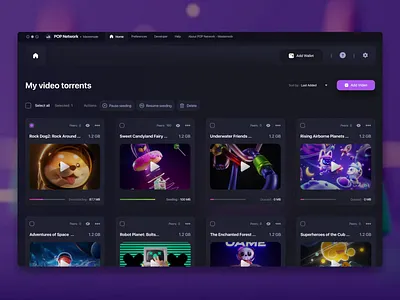 Uploading process | Pop Network blockchain loading media design purple design uploading process web3