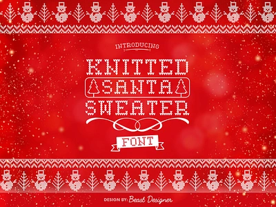 KNITTED SANTA SWEATER FONT by Beast Designer snowy sweater lettering