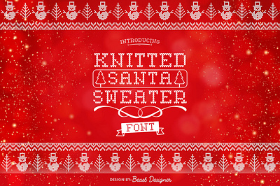 KNITTED SANTA SWEATER FONT by Beast Designer snowy sweater lettering