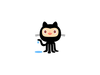 OctoCAT animal branding cartoon cat character code design dribbble fun fusion github happiness illustration logo mascot octocat octopus tentacles water whiskers