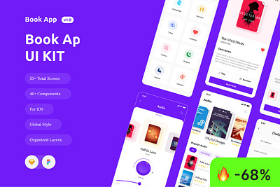 Book App iOS App UI Help Kit app template book app book app ios app ui help kit ebook ios mobile app read book ui ui kit ux website