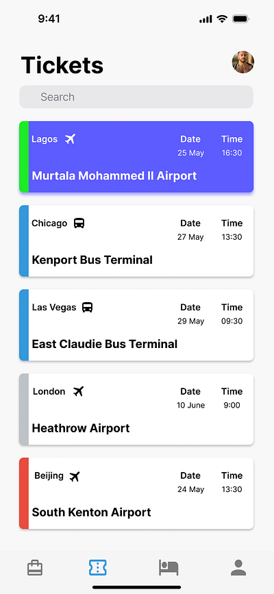 User Interface for a ticketing app app design gettingintotech tech typography ui ux