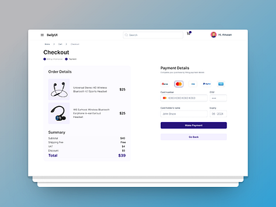 Checkout Payment page design figma interaction design product design ui user research ux visual design