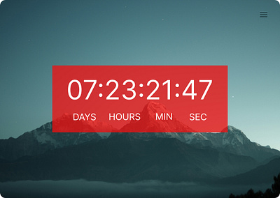 Countdown timer for desktop view design pc shots tech ui ux