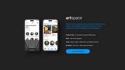 Artspace (case study) app appdesign figma movile ui ux