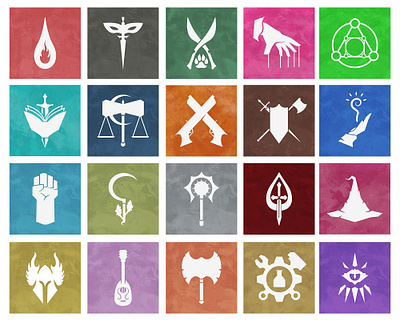 DND Icons barbarian classes color dnd dragons dungeon fighter gunslinger icon magnus ranger witch