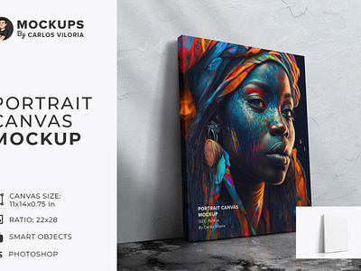 Portrait Canvas 11x14x0.75 In Mockup 075 in wrap 11x14 in art canvas mockup art deco canvas mock up decorative frames frame wall mockup framed print mockup frames and borders mockup portrait canvas