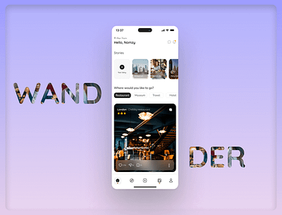 Wander Travel Social Media App 3d animation app branding design explore graphic design hotel illustration mobileapp mobiledesign mobiledevelopment productdesgn socialmedia softwaredesign travel typography ui uitrends ux