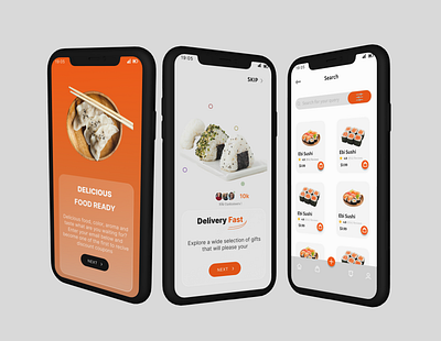 Food Delivery Application animation delivery app food mockup ui