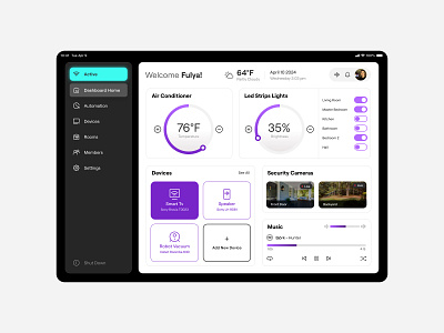 Daily UI - 021 Home Monitoring Dashboard app design application daily ui design home monitoring dashborad mobile design mobile ui tablet design ui