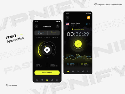 VPNIFY - VPN Mobile Application app design appdesign branding design figma graphic design illustration iran prototype ui ui designer ux design vpn web design wireframe