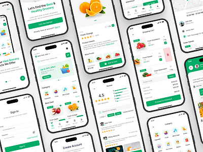 Grocery Delivery Mobile App UIUX Design | Super Market App UIUX android app app design app designer app developer app ui design figma grocery delivery app grocery shop app hire ui ux designer insightlancer ios super market app ui ui design uiux user experience user interface ux