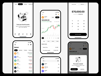 Taurus App - Market | Mobile App, UI/UX Design. app bitcoin btc buy crypto discover exchange finance fintech graph ios market mobile sell trade ui ux web3