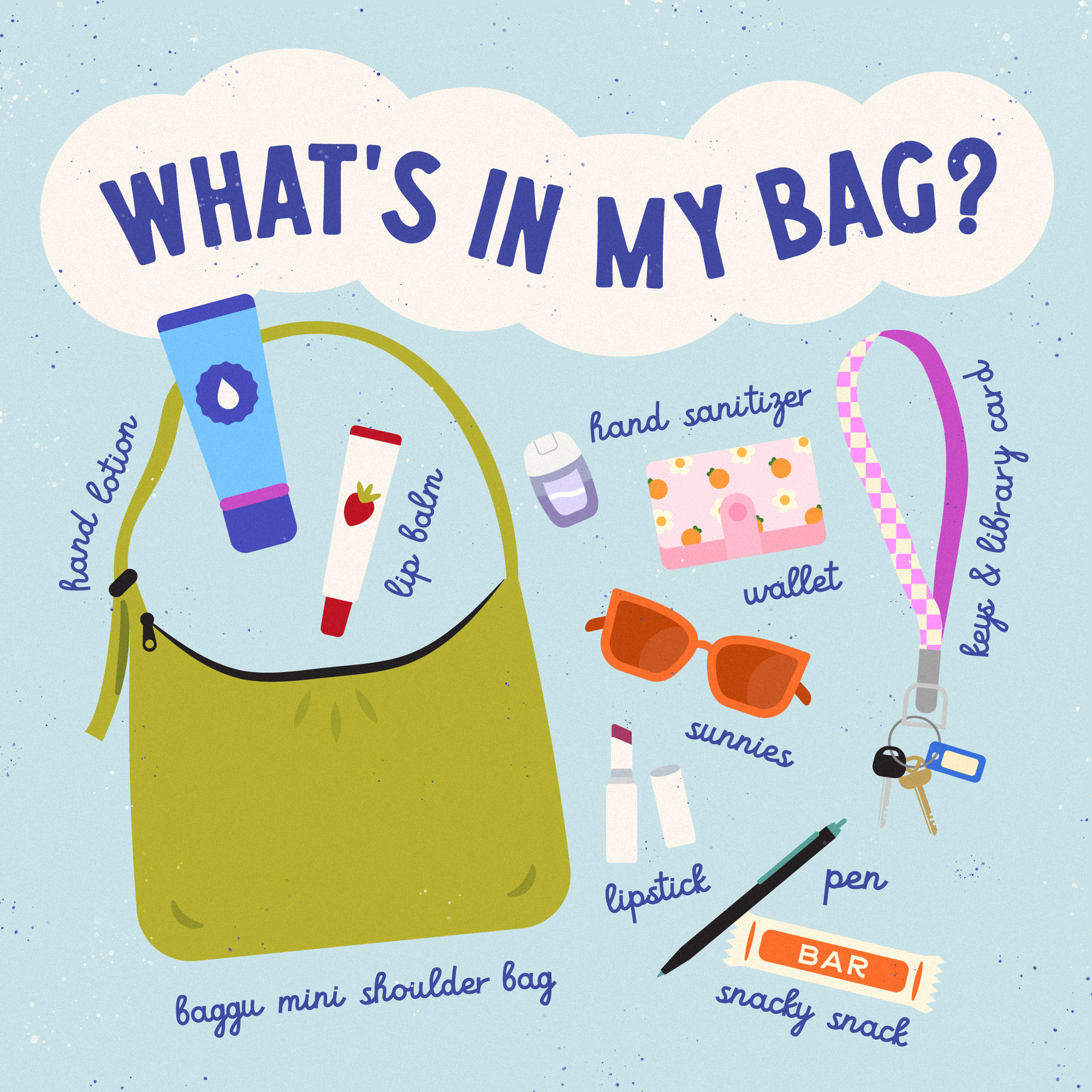 What's In My Bag? accessories art artist baggu brushes color fashion fun graphic design illustration photoshop texture trend vintage whats in my bag