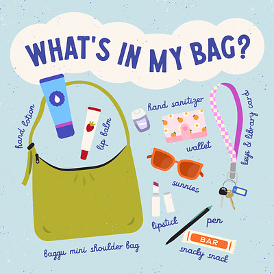 What's In My Bag? accessories art artist baggu brushes color fashion fun graphic design illustration photoshop texture trend vintage whats in my bag