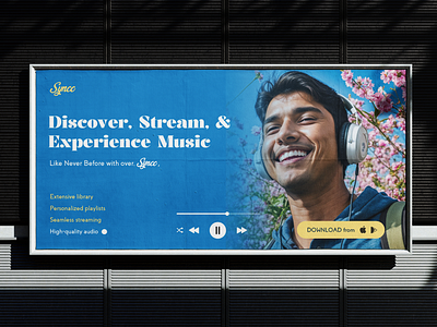 Music App - Advertisment Hoarding Design addesign app branding design graphic design logo syncc typography