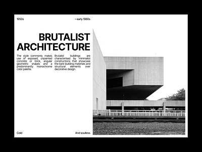 Brutalist architecture / Editorial layout, pt. 10 architecture brutalism design editorial figma graphic design grid landing landing page layout minimal minimalism minimalist poster swiss typography ui ui design user interface web