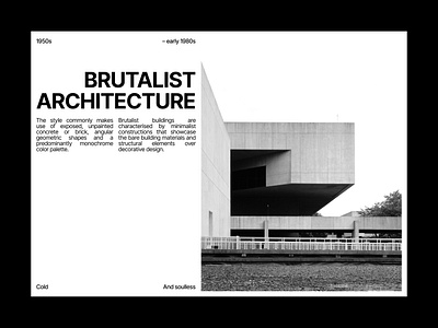 Brutalist architecture / Editorial layout, pt. 10 architecture brutalism design editorial figma graphic design grid landing landing page layout minimal minimalism minimalist poster swiss typography ui ui design user interface web