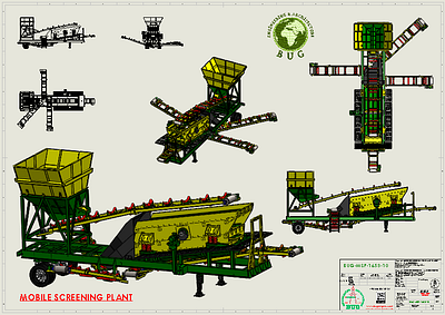 CRUSHER AND SCREENING PLANT 3d graphic design