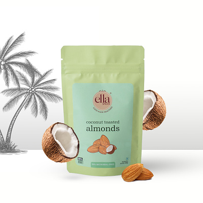 Ella online display creative almonds branding coconut creative display nature photoshop social media