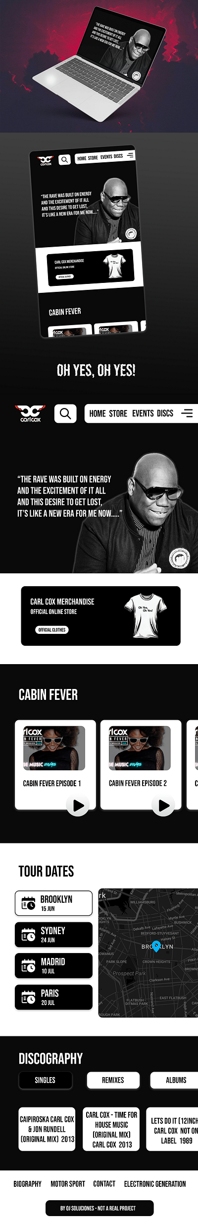 Carl Cox Website Redesign carl cox design dj website electronic music graphic design graphic designer techno techno music web web design web redesign webdesign website website design website redesign