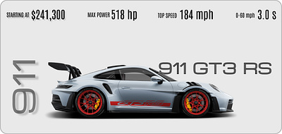 Porche 911 GT3 RS 3d animation branding graphic design motion graphics ui