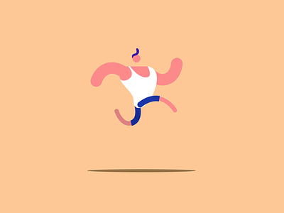 Sports Guy 2d animate animation bike character dive dribbble illustration jump minimal motion motion graphics motiondesign ride run sofa sport sports swim tv
