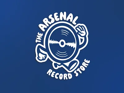 The Arsenal Record Store brand design branding graphic design identity design illustration logo logo design mascot logo music store record store ui