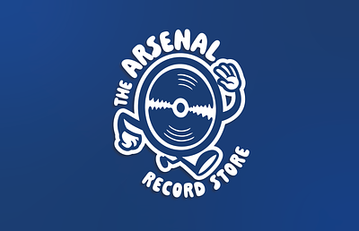The Arsenal Record Store brand design branding graphic design identity design illustration logo logo design mascot logo music store record store ui