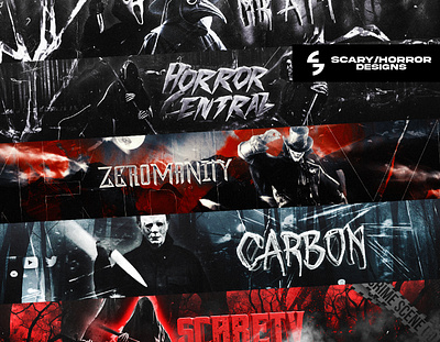 Scary/Horror Designs by GstaikDesigns 3d banner banner banner and logo branding design fiverr free free textures freebie gaming gfx graphic design header illustration logo pack typography ui ux vector