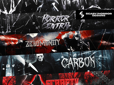 Scary/Horror Designs by GstaikDesigns 3d banner banner banner and logo branding design fiverr free free textures freebie gaming gfx graphic design header illustration logo pack typography ui ux vector