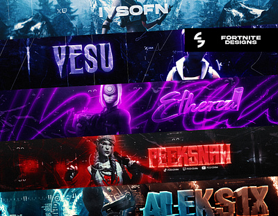 Fortnite Designs by GstaikDesigns 3d banner banner banner and logo branding design fiverr free free textures freebie gaming gfx graphic design header illustration logo pack typography ui ux vector