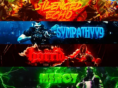 3D Text Banners by GstaikDesigns 3d 3d banner banner banner and logo banners design fiverr free free textures freebie gaming gaming banner gfx graphic design header headers logo pack twitter youtube