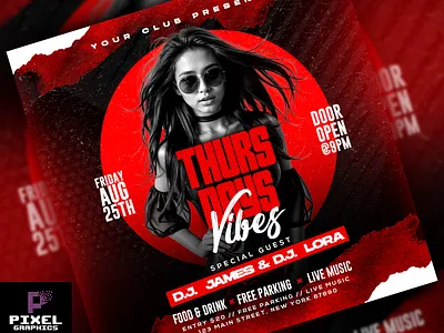 Weekend Music Party Flyer celebration club flyer design dj flyer event flyer graphic design photoshop psd flyer weekend music party flyer