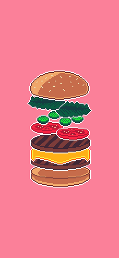 Burger Wallpaper art graphic design illustration pixel