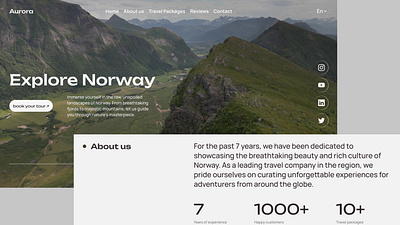 Aurora Travel - Travel Agency Landing Page landing page modern web design norway travel agency travel company ui ux web design website website design