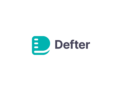 Defter app branding identity landing page logo mark negative space symbol tefter uidesign visual identity website design