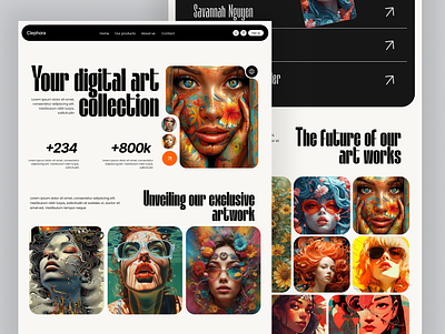 Digital Art Landing Page Design landing page ui design uiux ux design website
