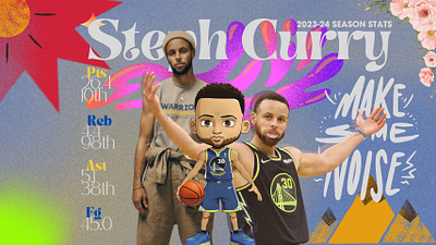 Graphic Design_ 3d adobe animation gradient graphic design noise stats stephcurry ui warriors