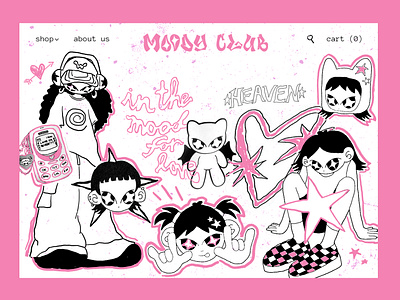 Web design | moody club digital graphic design pink visual identity web web design web site y2k