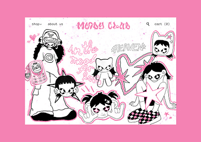 Web design | moody club digital graphic design pink visual identity web web design web site y2k